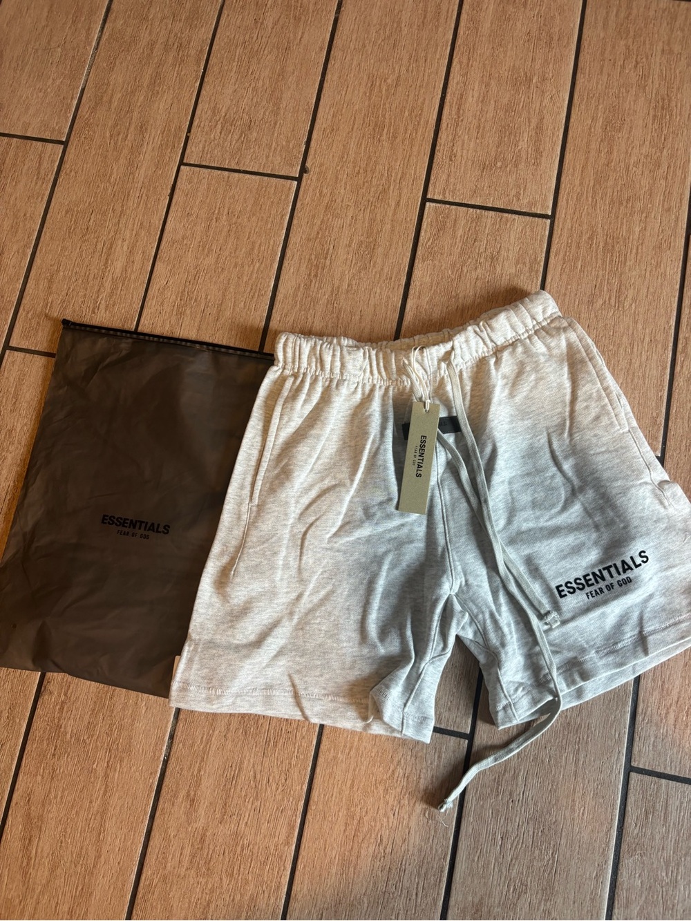 ESSENTIALS Light Grey Athletic Fleece Shorts